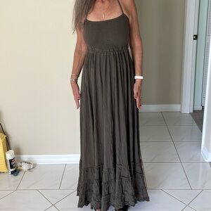 Free People open back long maxi dress.